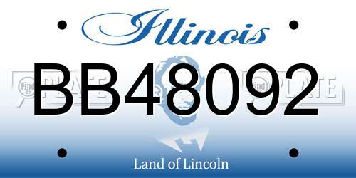 BB48092 Illinois License Plate