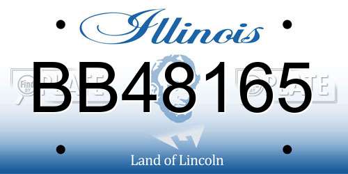 BB48165 Illinois License Plate