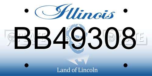 BB49308 Illinois License Plate