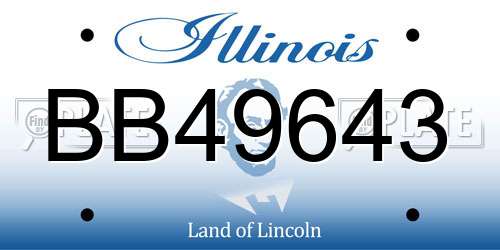 BB49643 Illinois License Plate