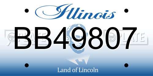 BB49807 Illinois License Plate
