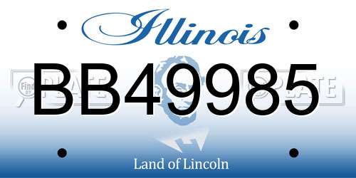 BB49985 Illinois License Plate