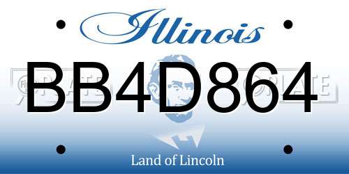 BB4D864 Illinois License Plate