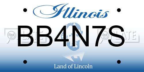 BB4N7S Illinois License Plate