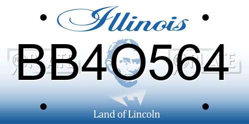 BB4O564 Illinois License Plate