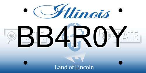 BB4R0Y Illinois License Plate