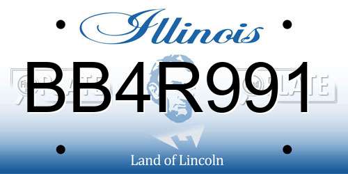 BB4R991 Illinois License Plate
