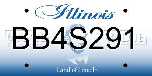 BB4S291 Illinois License Plate