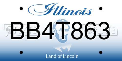 BB4T863 Illinois License Plate