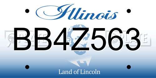 BB4Z563 Illinois License Plate