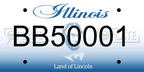 BB50001 Illinois License Plate