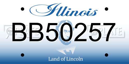 BB50257 Illinois License Plate