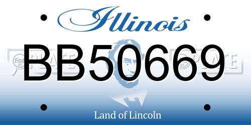 BB50669 Illinois License Plate