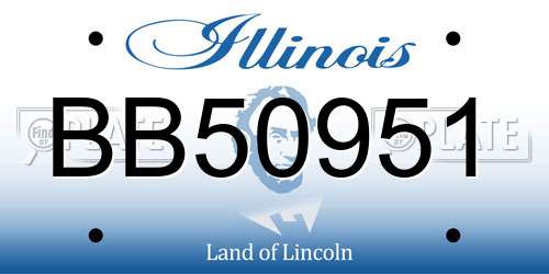 BB50951 Illinois License Plate