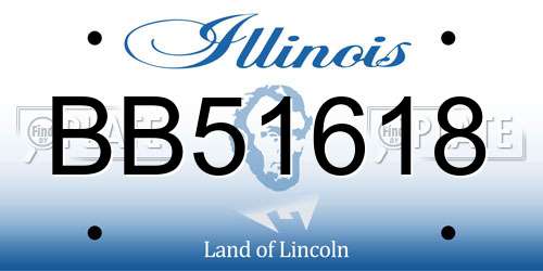 BB51618 Illinois License Plate