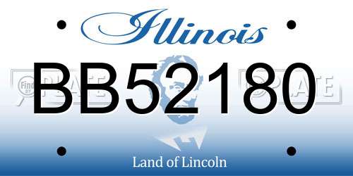 BB52180 Illinois License Plate