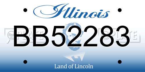 BB52283 Illinois License Plate