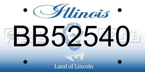 BB52540 Illinois License Plate