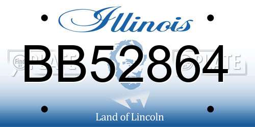 BB52864 Illinois License Plate