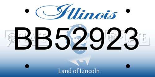 BB52923 Illinois License Plate