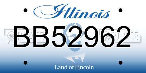 BB52962 Illinois License Plate