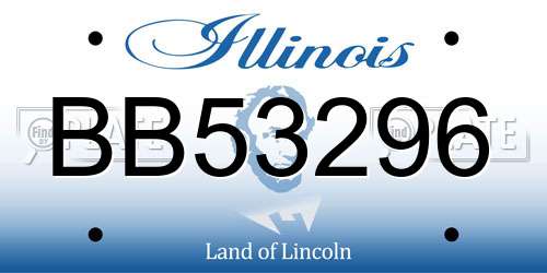 BB53296 Illinois License Plate