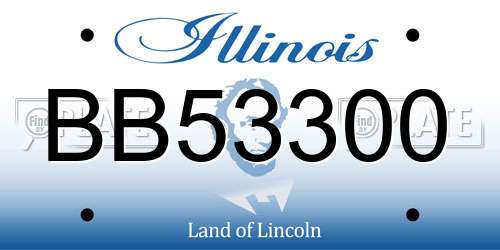 BB53300 Illinois License Plate