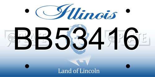 BB53416 Illinois License Plate