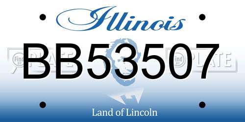 BB53507 Illinois License Plate