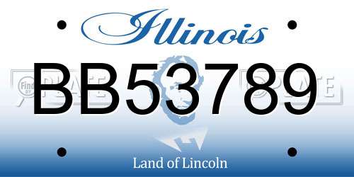 BB53789 Illinois License Plate