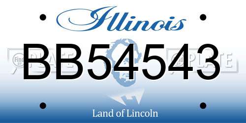 BB54543 Illinois License Plate
