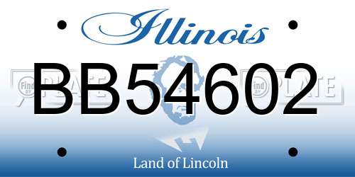 BB54602 Illinois License Plate