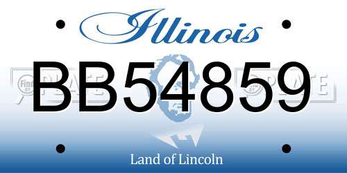 BB54859 Illinois License Plate
