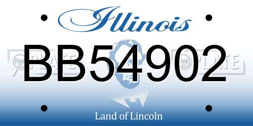 BB54902 Illinois License Plate