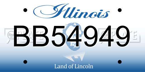 BB54949 Illinois License Plate