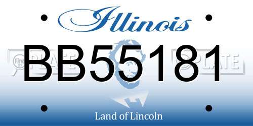 BB55181 Illinois License Plate