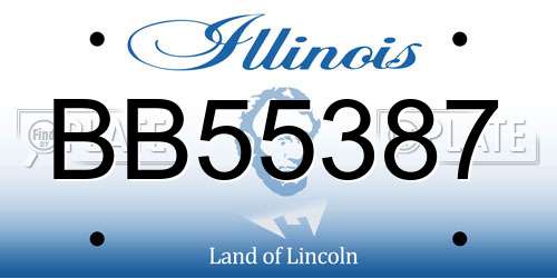 BB55387 Illinois License Plate