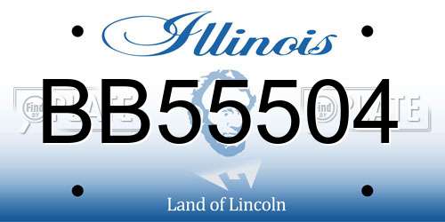 BB55504 Illinois License Plate