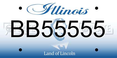 BB55555 Illinois License Plate