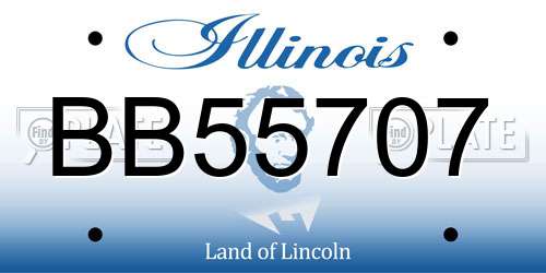 BB55707 Illinois License Plate