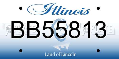 BB55813 Illinois License Plate