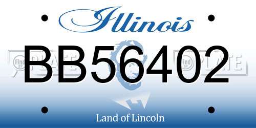 BB56402 Illinois License Plate