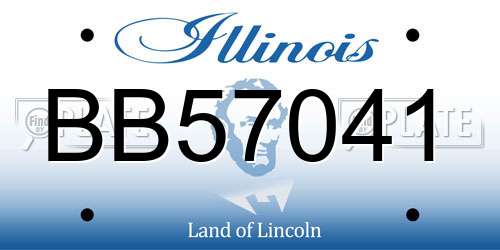 BB57041 Illinois License Plate