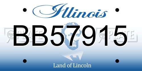 BB57915 Illinois License Plate