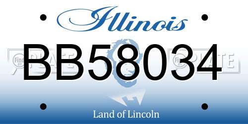 BB58034 Illinois License Plate