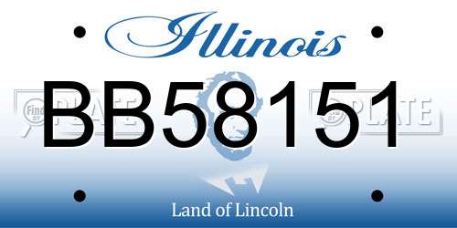 BB58151 Illinois License Plate
