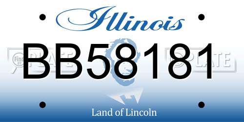 BB58181 Illinois License Plate
