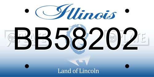 BB58202 Illinois License Plate