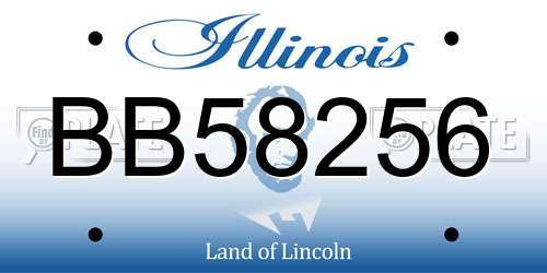 BB58256 Illinois License Plate