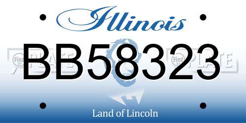 BB58323 Illinois License Plate